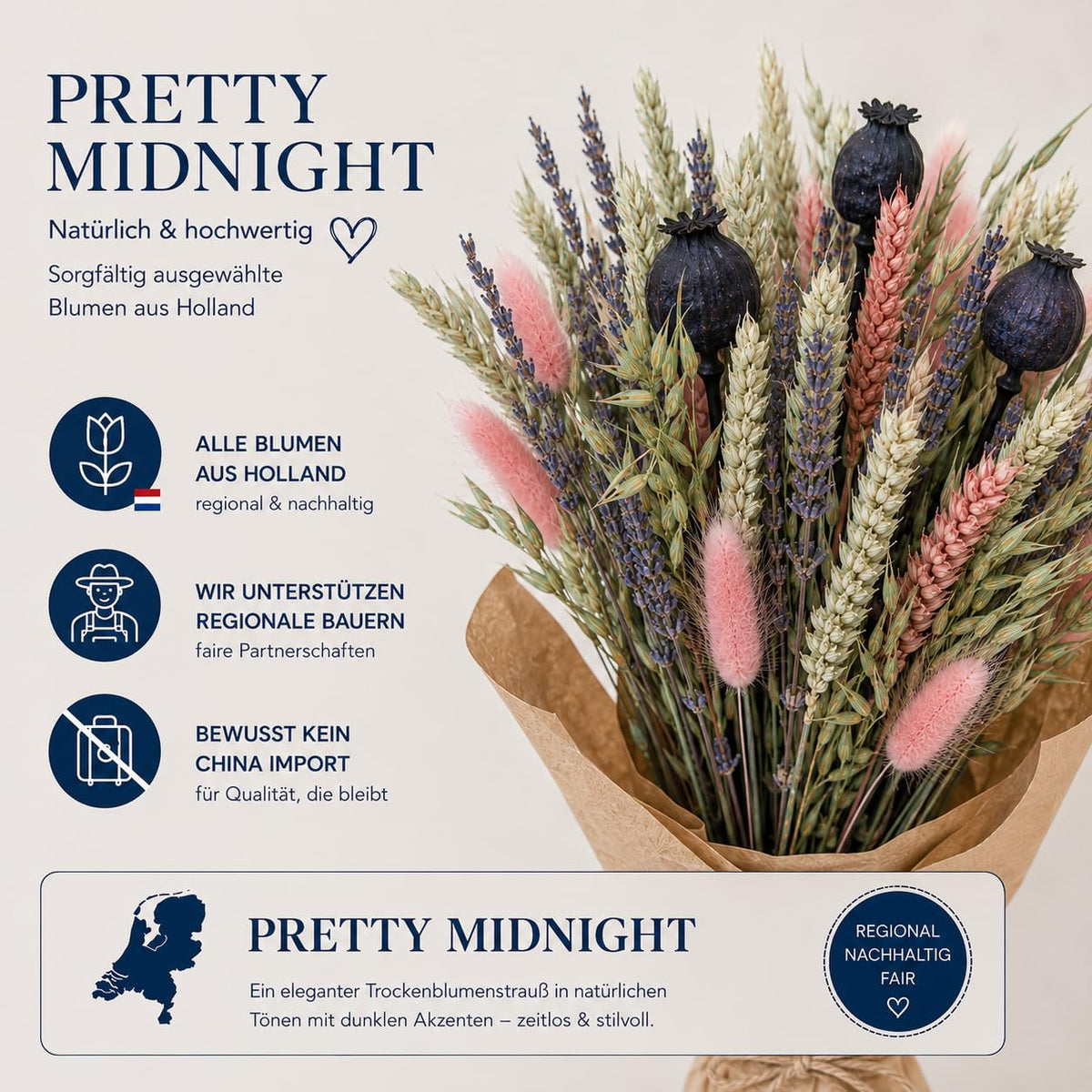 Pretty Midnight Trockenblumenstrauß – Bild 3