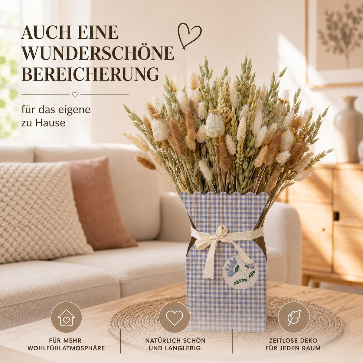 Trockenblumen Geschenkset mit Papiervase – Bild 4