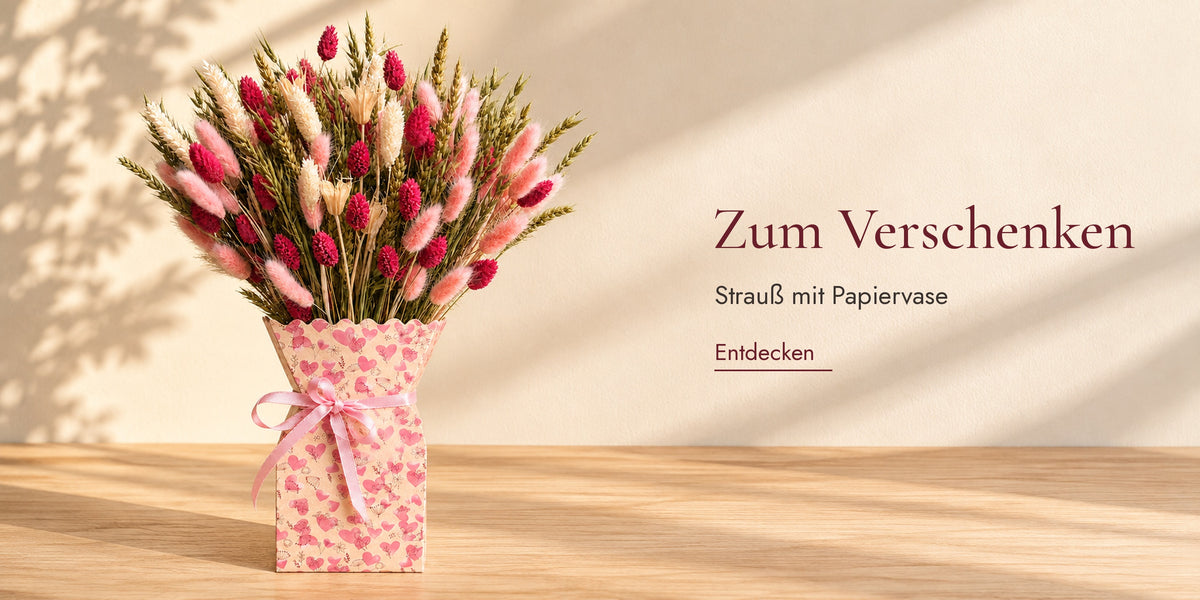 Zum Verschenken – Strauß mit Papiervase