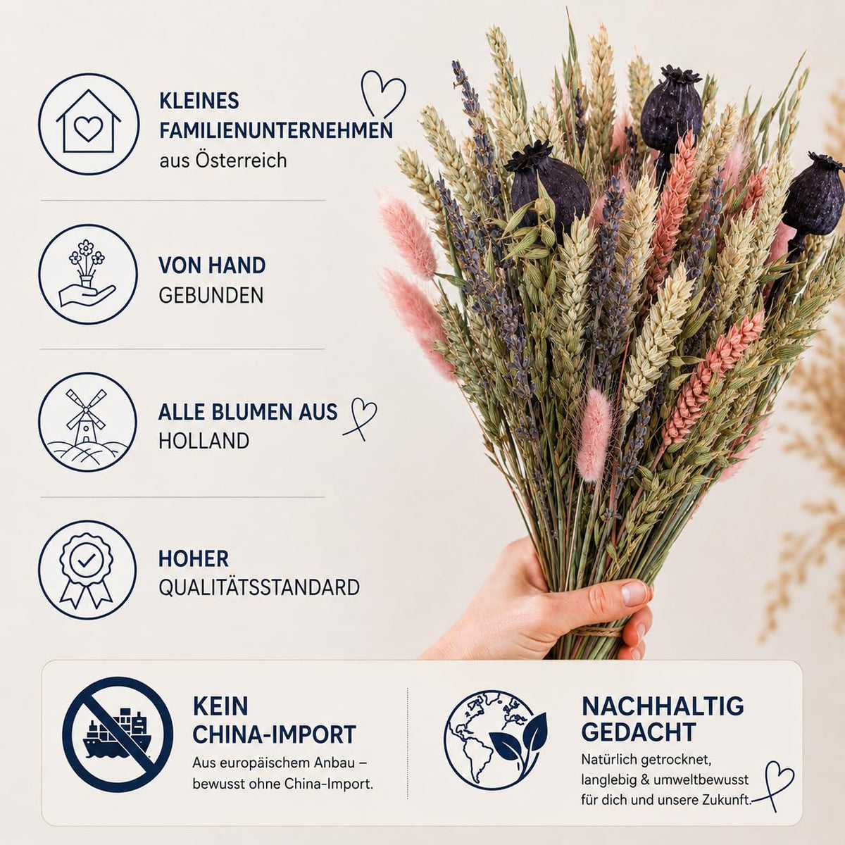 Pretty Midnight Trockenblumenstrauß – Bild 2