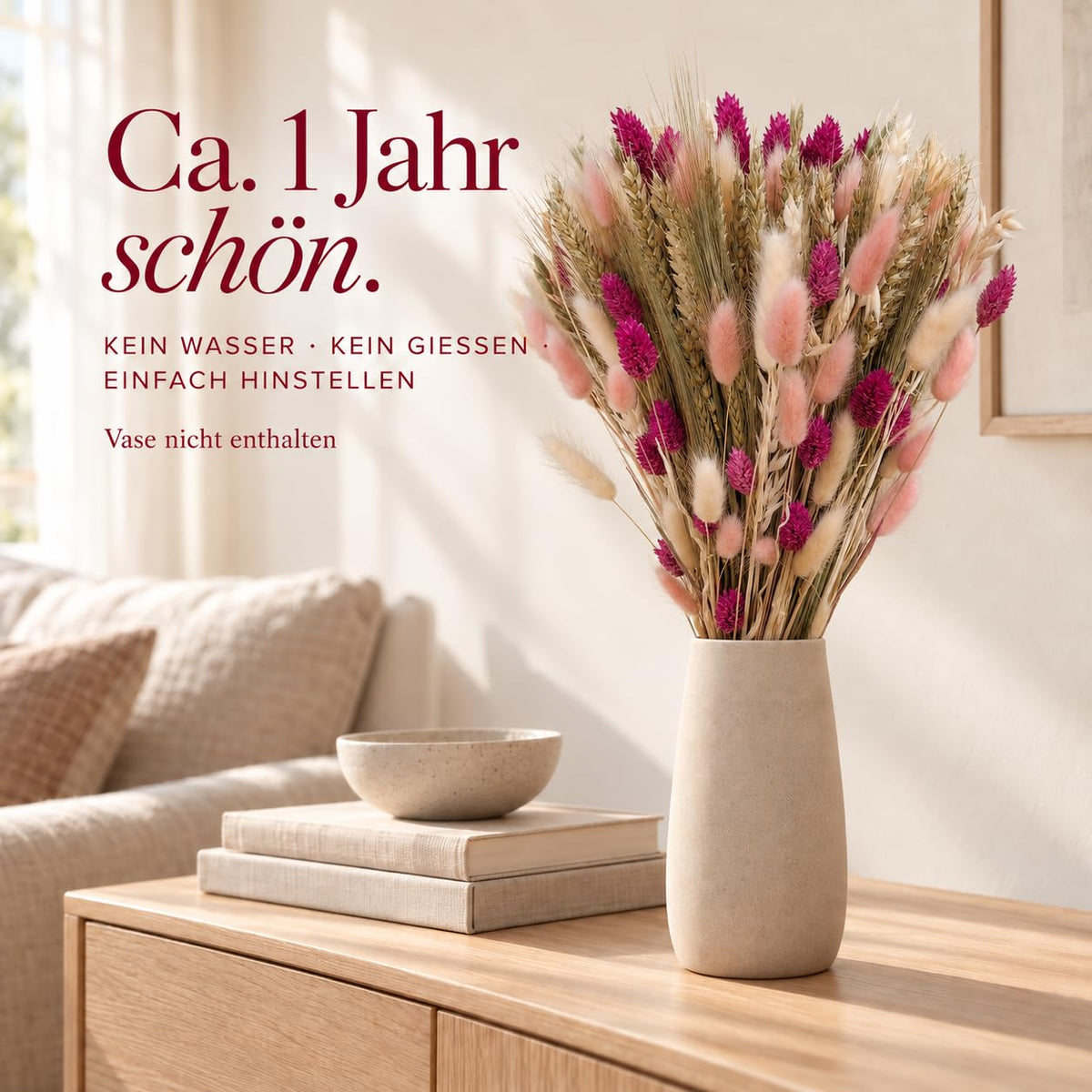 Pink Whisper Trockenblumenstrauß – Bild 12