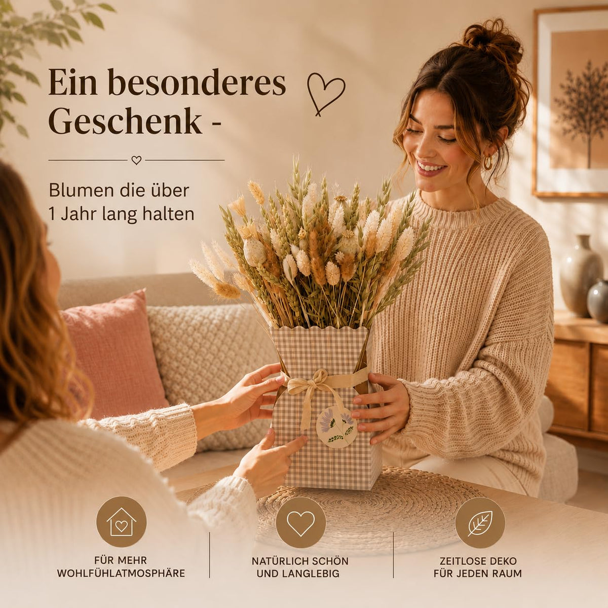 Trockenblumen Geschenkset mit Papiervase – Bild 3