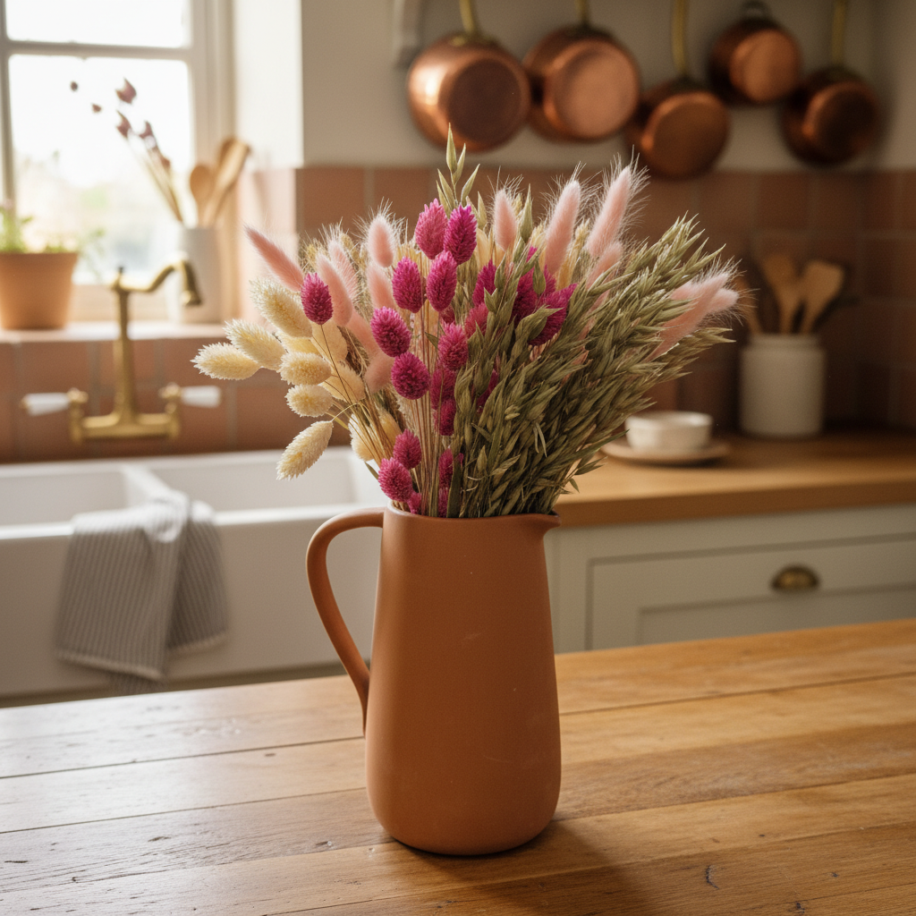 Trockenblumenstrauß Pink Whisper – natürlich & handgebunden Gr. M