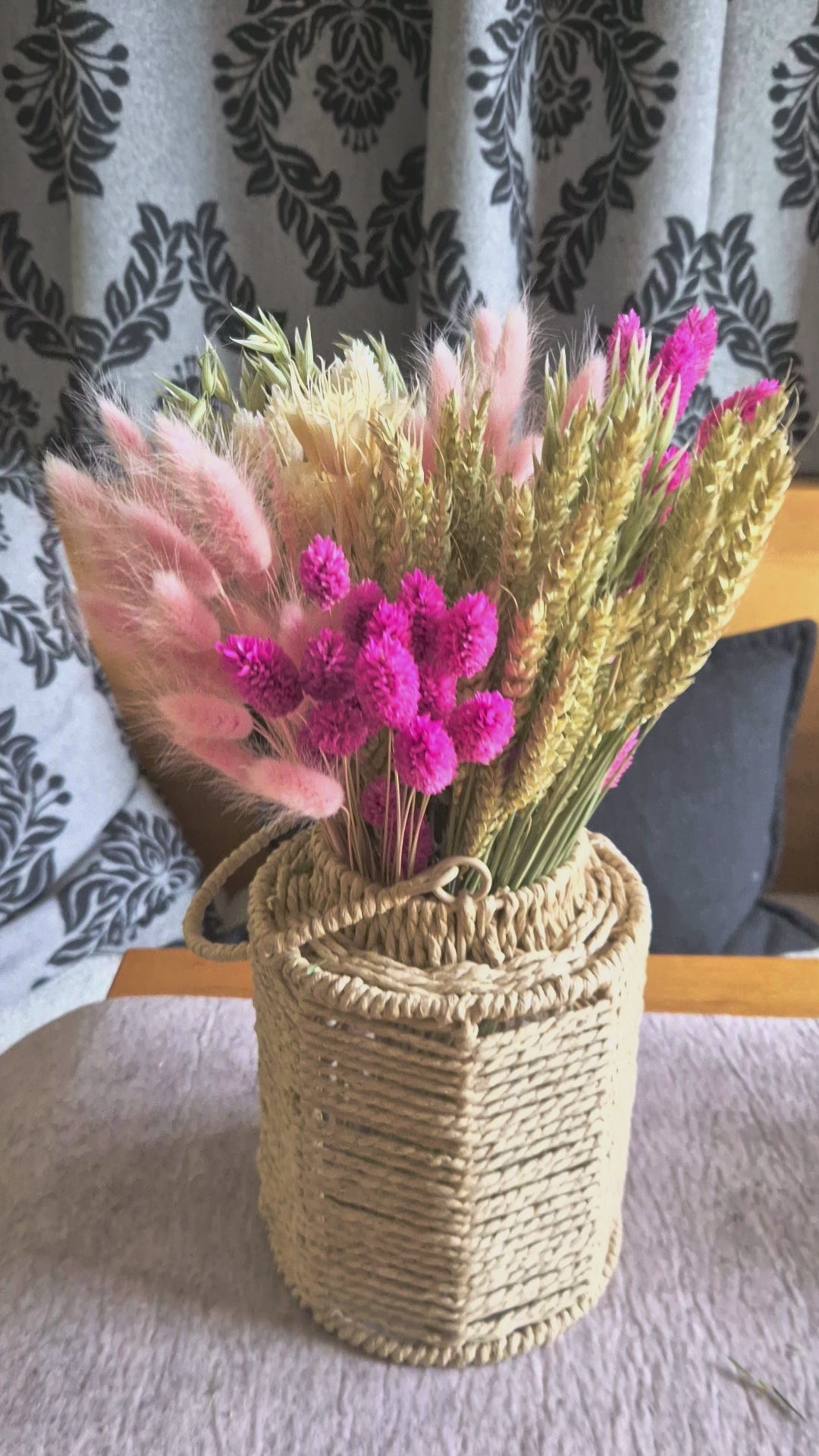 Trockenblumenstrauß Pink Whisper – natürlich & handgebunden Gr. L